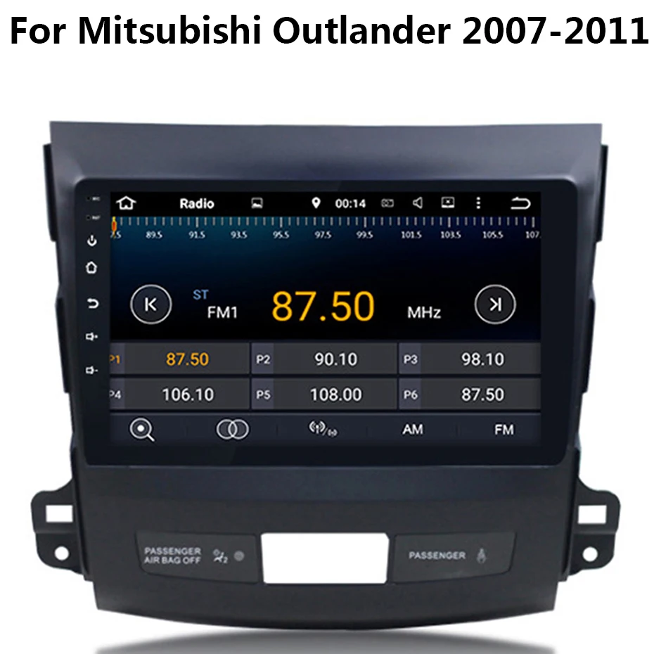 Автомобильный MP5 видеоплеер 2 + 16 ГБ 10 1 дюйма Android 9 Din радио Bluetooth для Mitsubishi Outlander