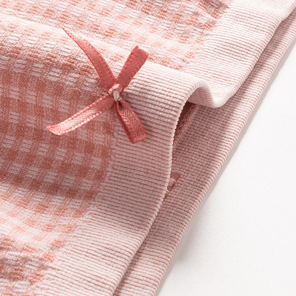 Модная одежда для девочек в клетку бесшовные до середины талии украшенное