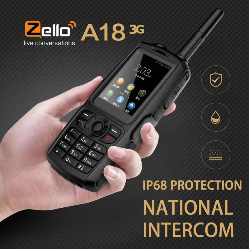 3g Wcdma Защищенный телефон Android с UHF 2W домофон PTT