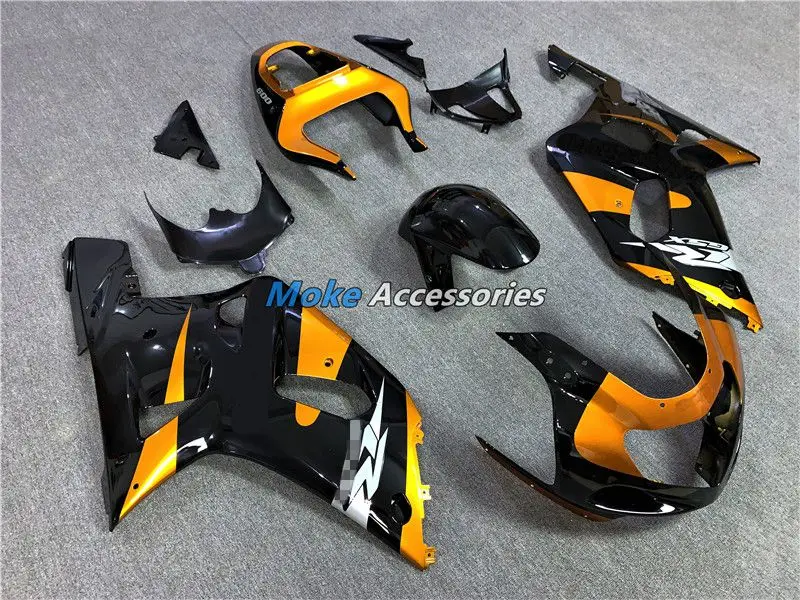 

Motorcycle Fairings Kit Fit For gsxr600/750 2001 2002 2003 Bodywork Set High Quality ABS Injection NEW Black Glod