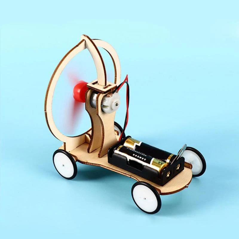 

DIY Electric Wind Car Model Physical Experiments Toys Students Children Electric Technology Mini Toy Wind Car