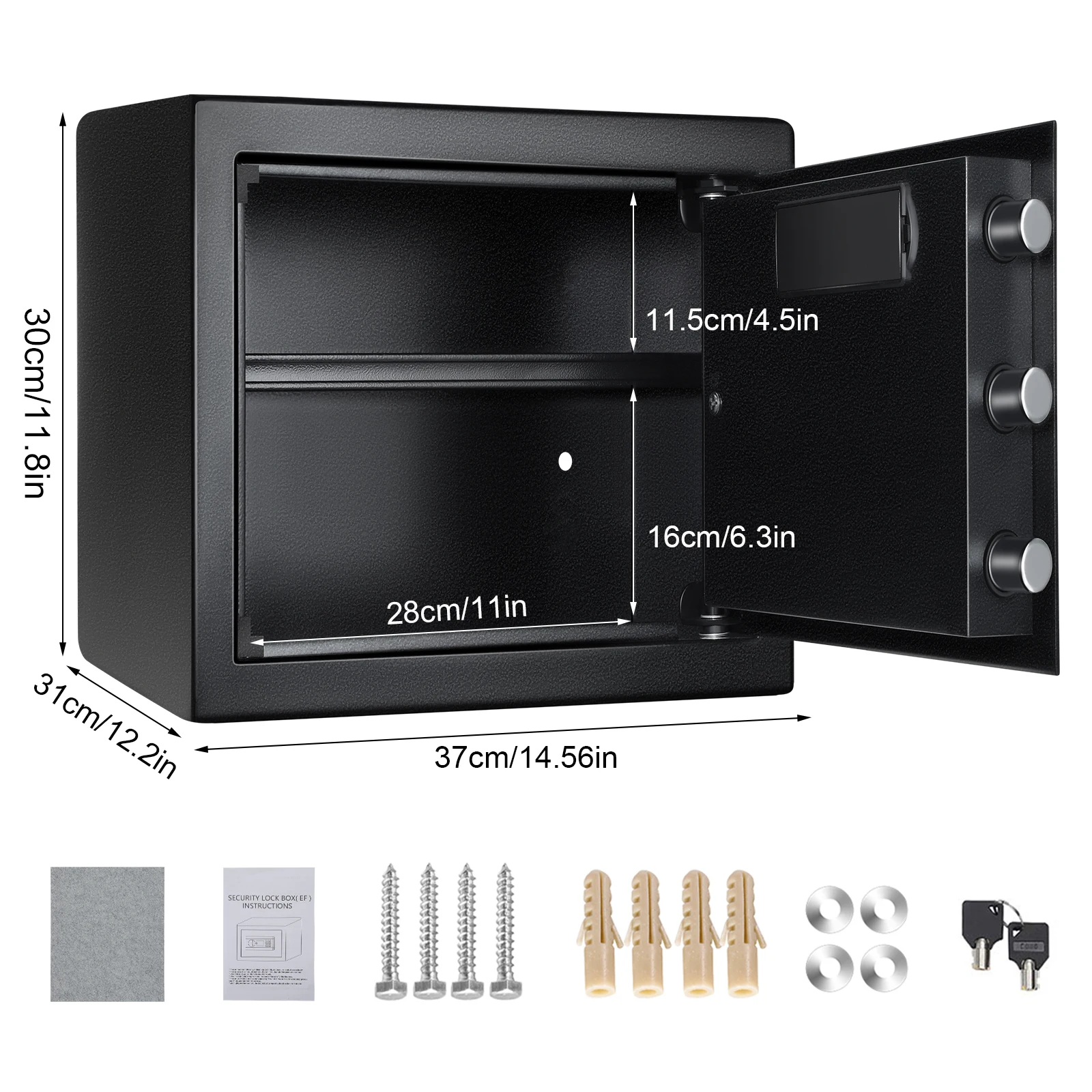

Electronic Digital Security Safe Box High Quality Lock Box (1.0 Cubic Feet)