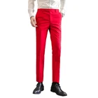 M-6XL мужские однотонные, облегающие офисные брюки для делового образа деятельности, повседневные, 10 цветов, брюки для официального костюма