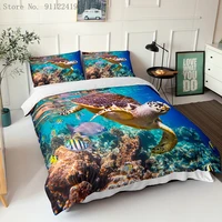 marine organism sea turtle duvet cover king queen single bedding sets kids boys girls bed set sea quilt comforter covers