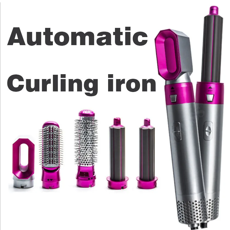 

Фен для волос 5 в 1, автоматическая плойка с нагревательной расческой, профессиональный утюжок для завивки, инструменты для укладки, бытовой ...