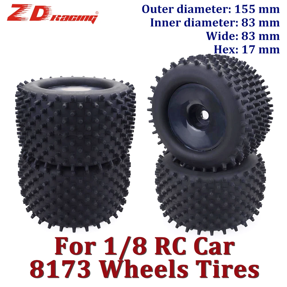 

ZD 4PCS 2PCS 1/8 RC Car Wheels Set Monster Truck Tires Wheels Rims 17mm Hubs Tyre Wheel Rubber Buggy Off-Road for RC Car Traxxas