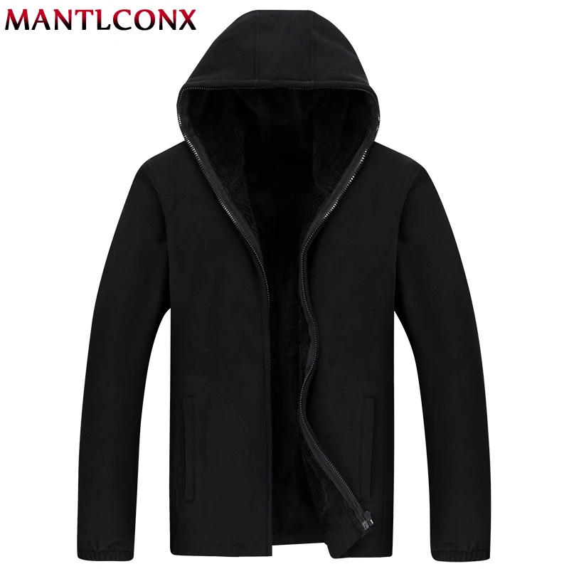 MANTLCONX Winter Hooded Jacket Men Fleece Hooded Jackets XL-7XL New Fashion Thick Warm Coats Male Warm Men Jacket Brand