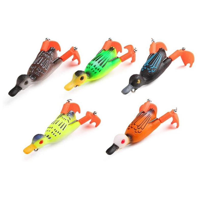 

5Pcs Duck Lure Soft Bait Fishing Bait,Realistic Double-Propeller Floating Duckling Swimming Bait,for Freshwater&Seawater