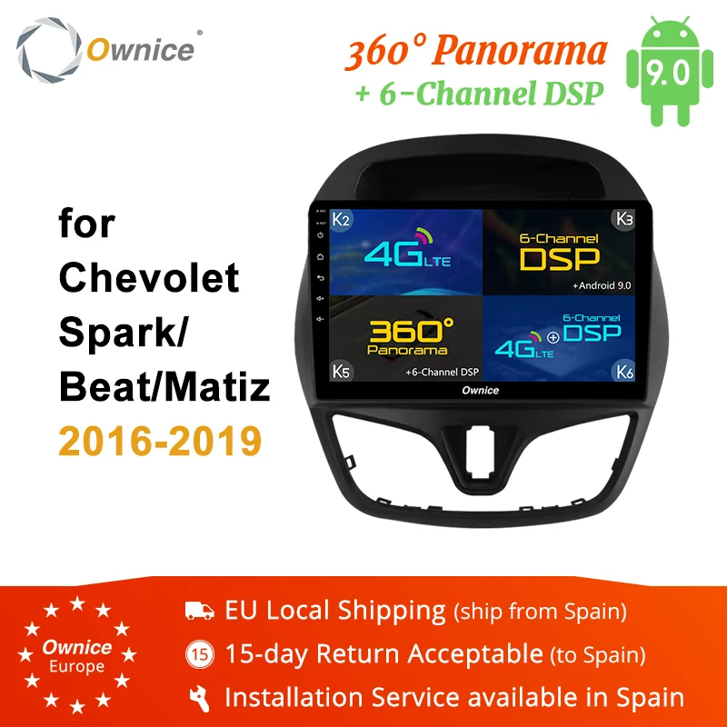 Ownice Android 9 0 4G LTE автомобильный DVD стерео аудио видео для Chevrolet New Spark 2015 2016 2017 2018 360