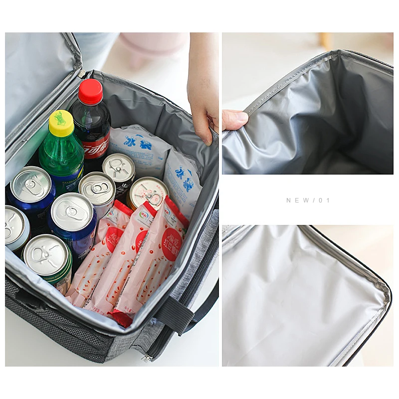 

Portable Thermal Cooler Bag Picnic Food Beverage Drink Beer Cooler Ice Pack Bags Fresh Keeping Organizer Insulated Lunch Box Bag