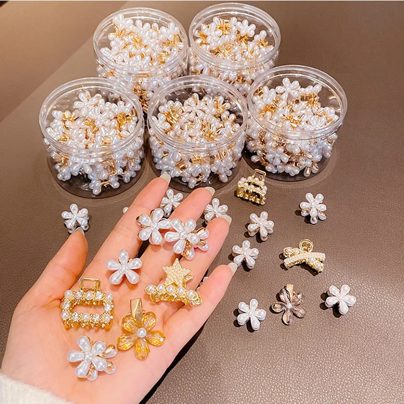 

1Set Alloy Mini Pearl Girl Air Claws Small Hair Claws Kids Sweet Hairpins Hair Clips Fashion Matte Headbands Hair Accessories