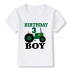 Футболка с принтом машины для мальчиков 1-9 лет Детские футболки на день рождения для мальчиков забавная футболка для мальчиков и девочек подарок одежда для мальчиков