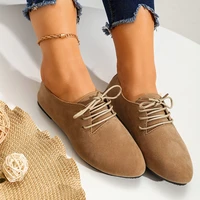 candy colors women flat shoes lace up suede leather lightweight casual female footwear new autumn ladies sneakers 2021 plus size