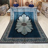 yilong 6x9 turkish silk carpet vantage blue hand made persian rug ywx128a
