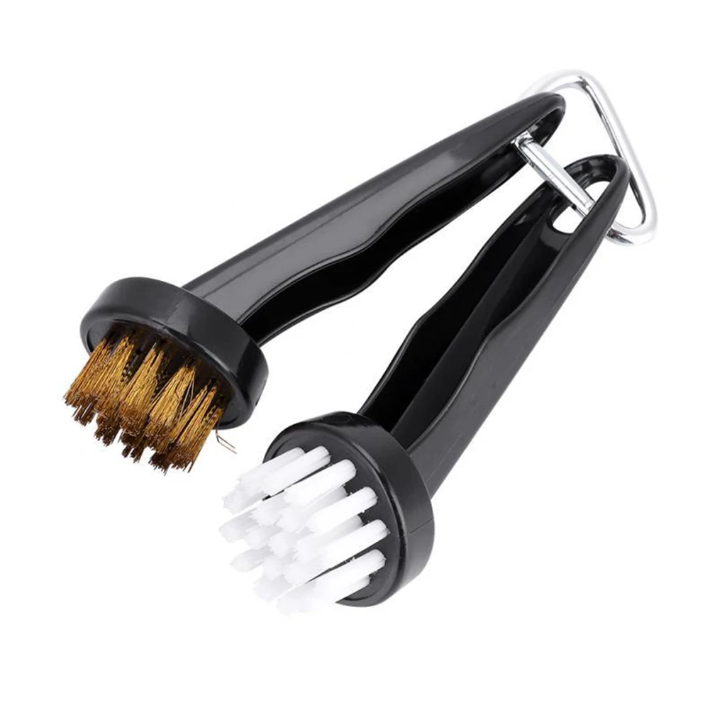 

2pcs Outdoor Beginner Sports Equipment With Loop Clip Golf Club Brushes Circular Round Head Groove Cleaner Portable Accessories