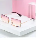 Солнцезащитные очки женские, прямоугольные, без оправы, с градиентом