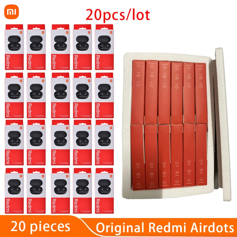10 шт./лот Xiaomi Airdots 2 TWS Беспроводная bluetooth гарнитура Redmi S Наушники Mi настоящие