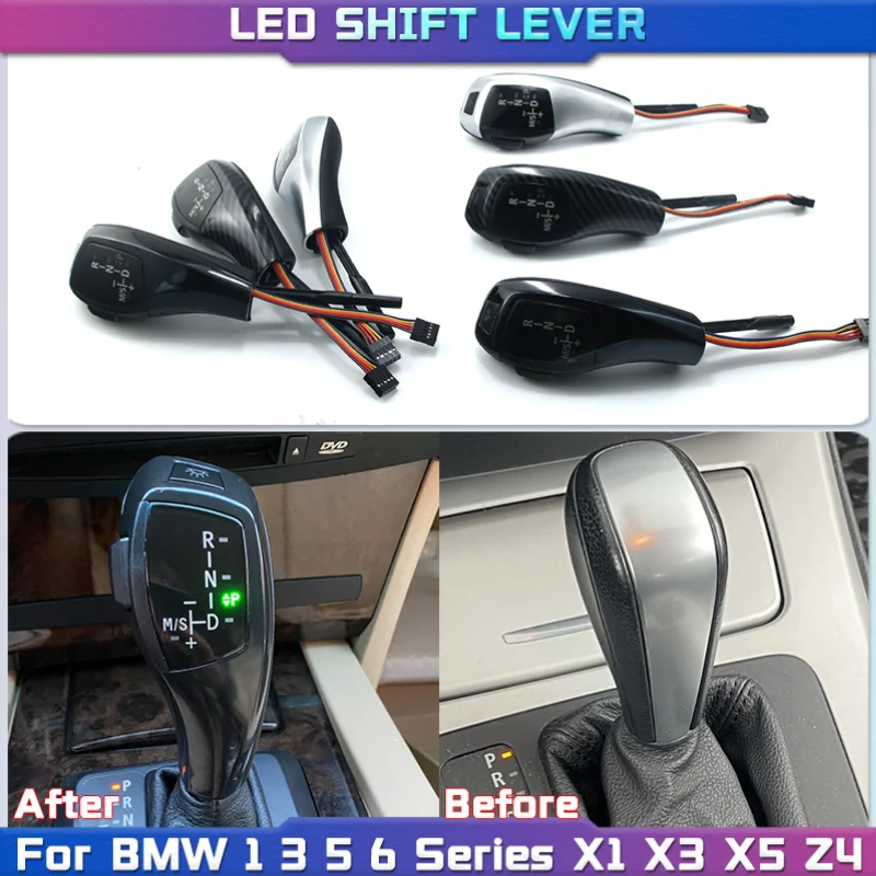 Светодиодная ручка переключения передач для BMW 1 3 5 6 Series E90 E60 E46 2D 4D E39 E53 E92 E87 E93 E83 X3