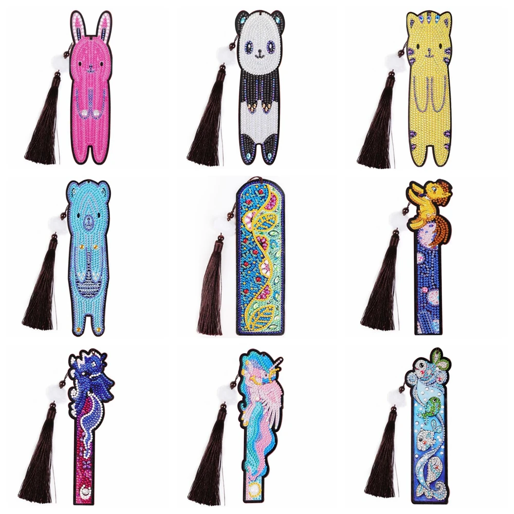 

DIY особой формы Алмаз закладки с живописью, алмазная вышивка крестиком кисточкой закладки для книг Алмазная мозаика