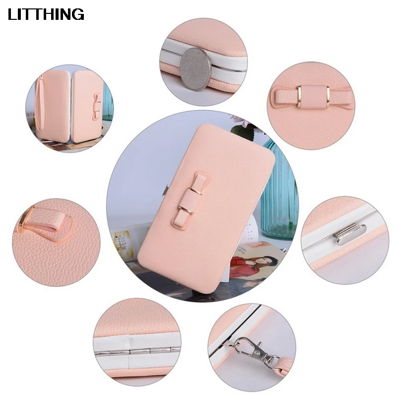 

Litthing Women Wallets PU Leather Purse Female Long Wallet Card Holders Phone Bag Purse 2021 Wallet for Women Passport Cover