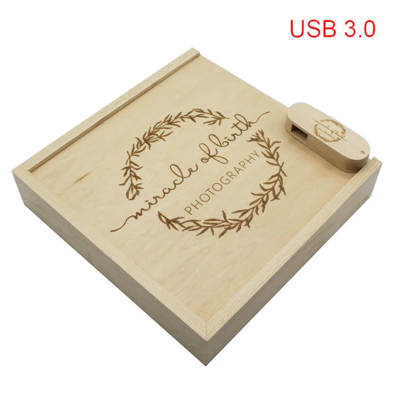 TEXT ME usb3.0 логотип фотография 360 градусов клен + коробка usb флэш накопитель 4 ГБ 8 16 32 3