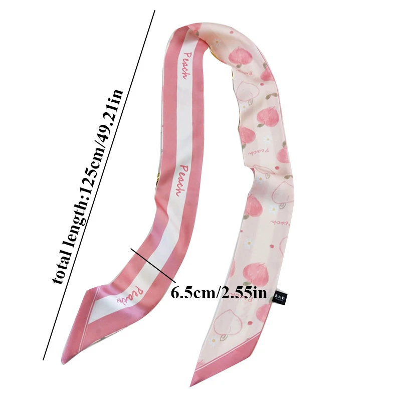 

1Pcs Women Small Scarf Stylish Beautiful Silk Satin Hair Scarf Korean Style Temperament Floral Print Neck Scarf Four Seasons
