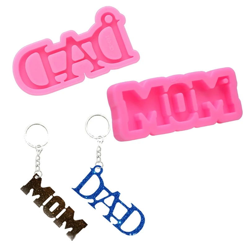 

Handmade Mom Dad Resin Mold Letter Mother's Father's Day Gift Keychain Pendant Resin Casting Mold Jewelry Making Tools
