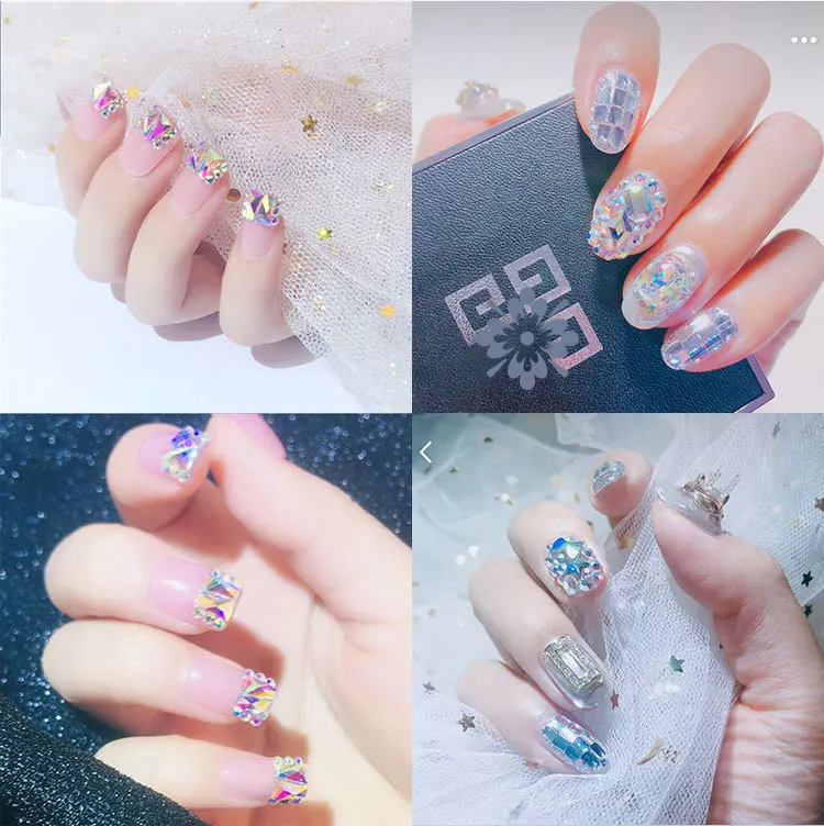 

10 Pcs Nail Rhinestone for DIY Glass AB Colorful 3D Flat Rhinestones for Nails Quality Crystal for Nail Art Decoration Jewelry