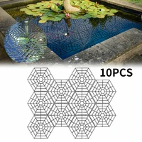 10pcs six angle plastic floating pond guard professional pond mesh goldfish net protectors lightweight water garden plant meshes