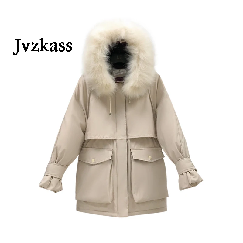 

Jvzkass 2020 пуховая куртка Женская осенне-зимняя свободная Студенческая куртка средней длины z418