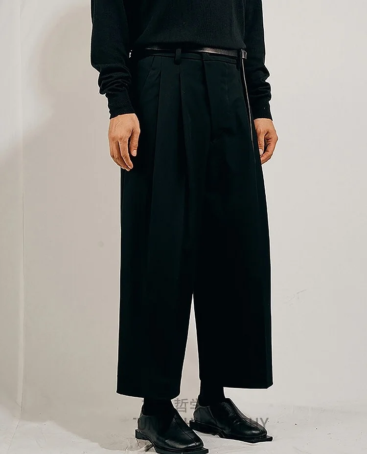 

casual Male pants wide leg pants skirt pants super loose qiu dong thick style