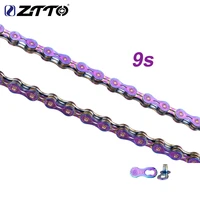 ztto 9 speed chain 9s colorful mtb bike road bicycle 9 speed durable missing link rainbow chains el slr for mountain road bike