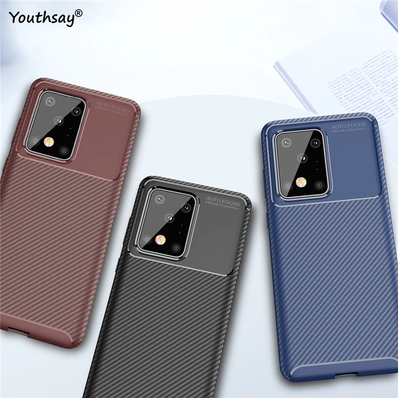 

For Samsung Galaxy S20 Ultra Case Carbon TPU Soft Protective Phone Case For Samsung Galaxy S20 Ultra Cover For Samsung S20 Ultra
