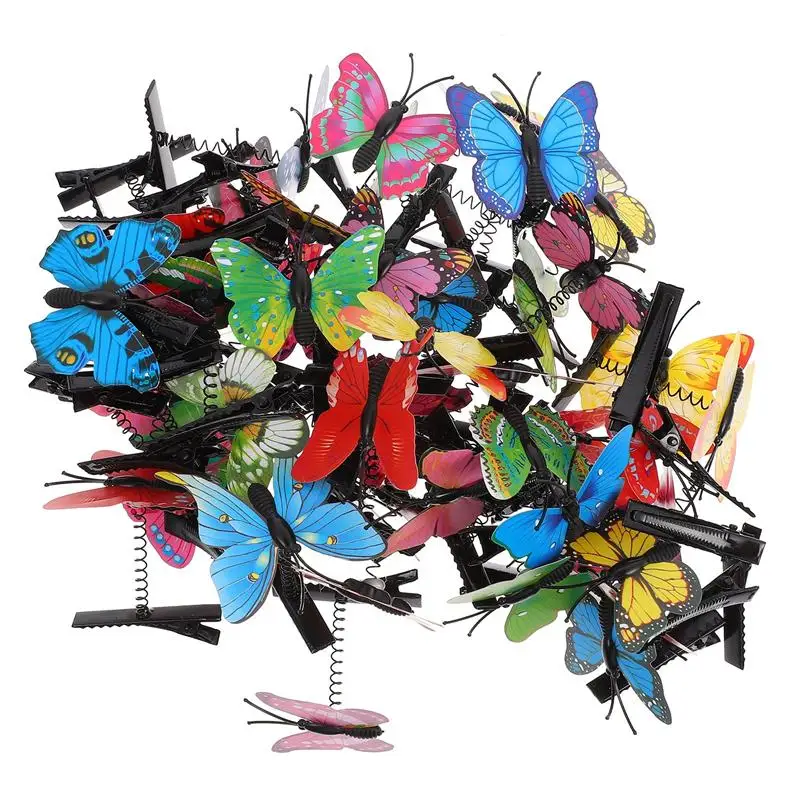 

50Pcs Realistic Butterflies Hair Clips Hairpin Barrettes for Women Party Favors