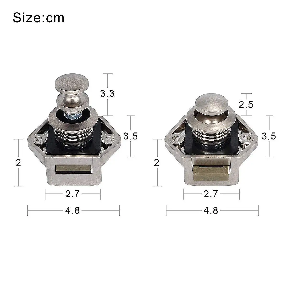 

10pcs 20mm Car Push Lock Diameter RV Caravan Boat Motor Home Cabinet Drawer Latch Button Locks For Furniture Hardware
