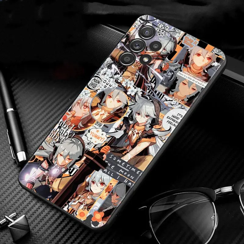 For Samsung Galaxy A51 A71 A41 A31 A11 A01 A72 A52 A42 A32 A22 A21s A02s A12 A02 Silicone Case Black Shell Genshin Impact Anime