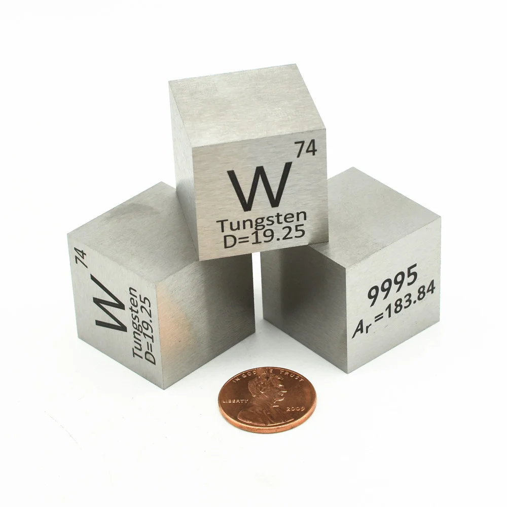 Вольфрамовый блок Wolfram Cube плотность 99.95% чистый для коллекции элементов ручной