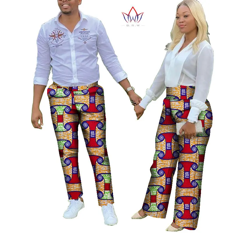 2021 New Autumn African Couple Clothes 2 Pieces Lovers Couples Clothing Print Dashiki Bazin Riche Plus Size Long pants WYQ657