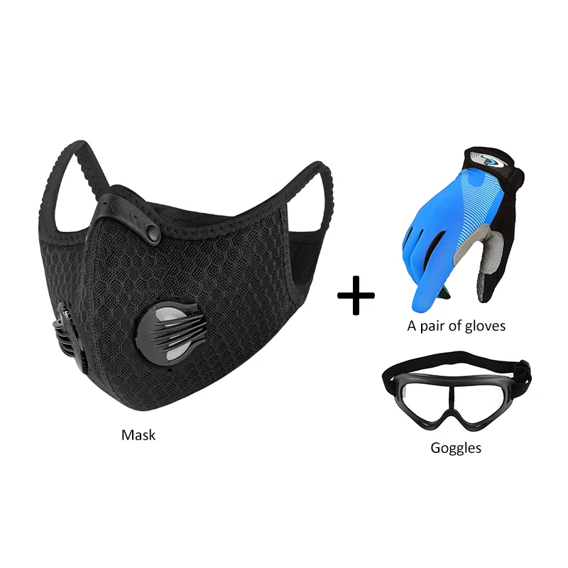 

Motorcycle /Cycling Face Mask Filter PM2.5 Anit-fog Breathable Dustproof Bicycle Respirator Sport Protection Dust Mask Black