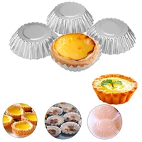10pcs nonstick ripple aluminum alloy egg tart mold flower shape reusable cupcake and muffin baking cup tartlets pans