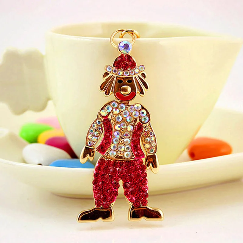 Креативные Мультяшные модные стразы Джокер хрустальные брелки милые клоуны