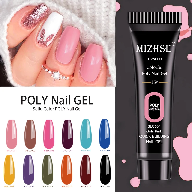 MIZHSE наращивание ногтей полигель для искусство наборы гелей 12 цветов УФ гель