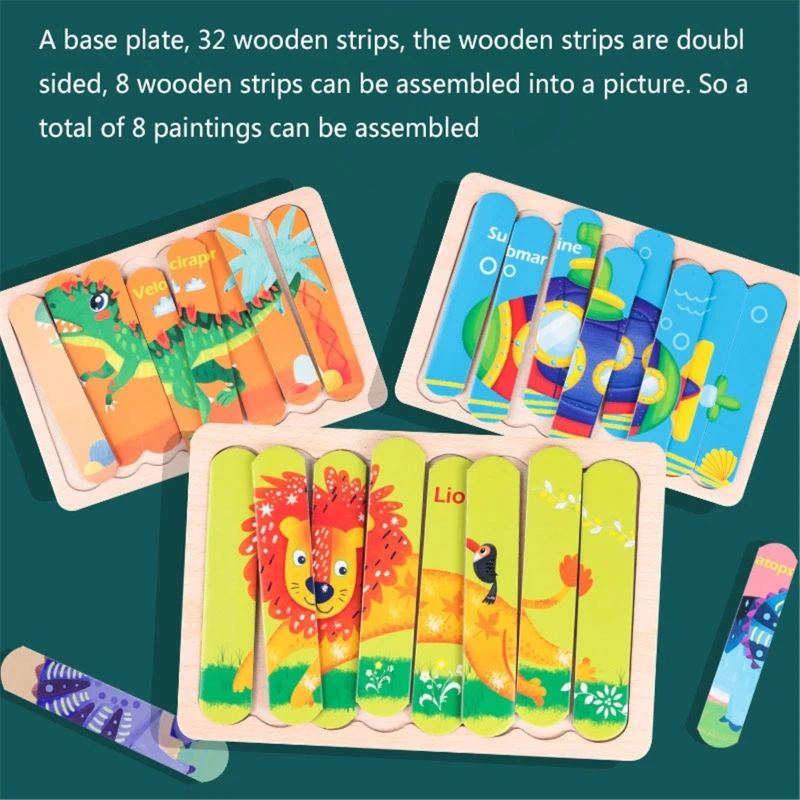 

Animals Wooden Jigsaw Puzzles Pattern Blocks Sorting and Stacking Toys Puzzle Preschool Montessori Educational Toys for Toddlers