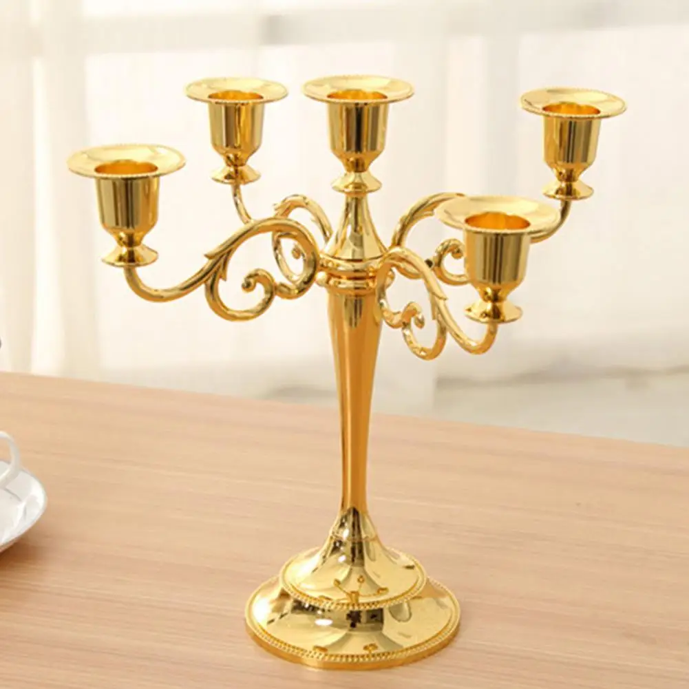 

Antique Retro Candle Holders 3/5-Arm Metal Candlesticks Romantic Retro Dinner Table Wedding Home Decor Candle Holder Decoration