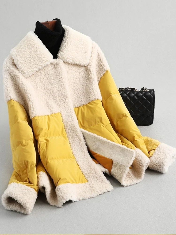 Пальто с натуральным мехом женский пуховик Осень зима 2020 Женская куртка из