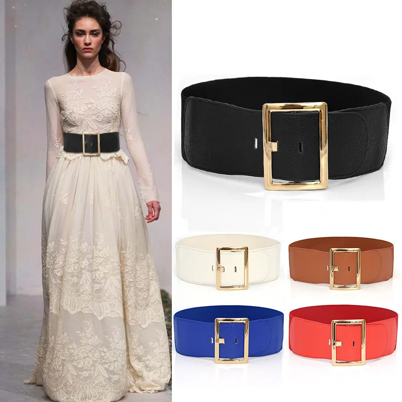 

Women Punk Chain Belt Adjustable Black Double/Single Eyelet Grommet Metal Buckle Leather Waistband For Jeans Slimming Body Belts