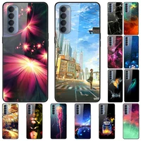 case for oppo reno 4 pro back phone cover black silicone bumper with tempered glass series 1