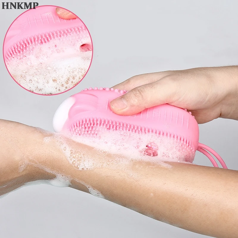 

Silicone Body Scrubber Shower Exfoliating Scrub Sponge Bubble Bath Brush Massager Skin Cleaner Cleaning Pad Bathroom Accessories