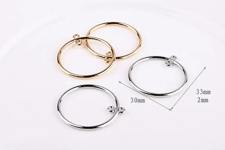 Корейские минималистичные двойные круглые серьги DIY из сплава с гальваническим
