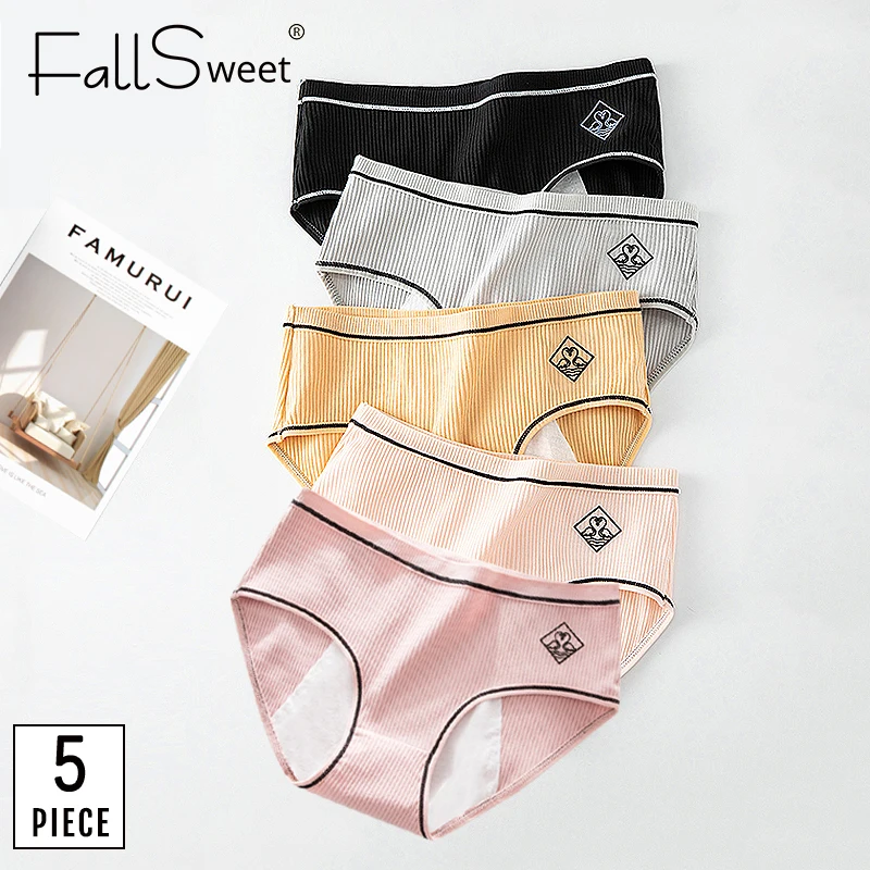 Трусы женские FallSweet 5 шт./лот хлопковое нижнее белье непротекающие